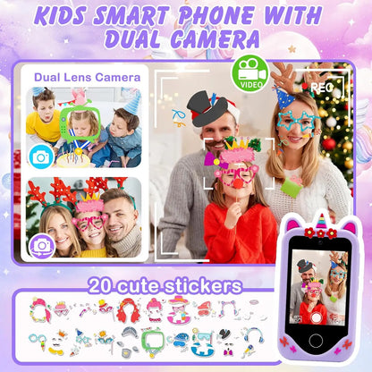 Kids Smart Phone for Girls Boys Kids Cell Phone Toys Dual Camera Music Player 17 Games Toddler Learning Phone Birthday Gifts