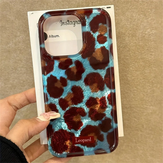 Coque souple à imprimé léopard pour iPhone 17, 15, 14, 13, 12, 11, XS, X, XR, 7, 8 Plus