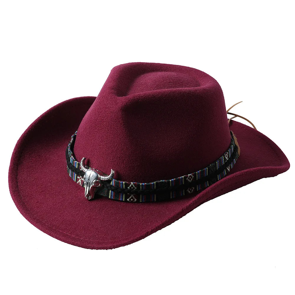 Cowboy hat various accessories cowboy hat monochrome felt hat men and women outdoor hat rider hat шляпа женская