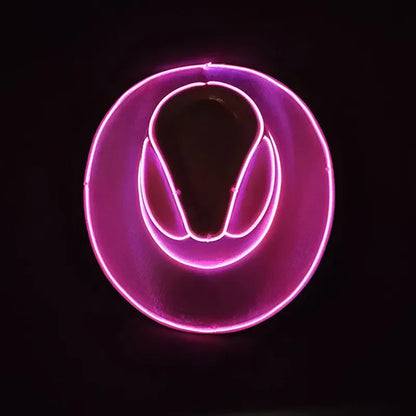 Glowing Light Bar Cap Wireless Disco Luminous Led Flashing Neon Western Cowboy Hat Bachelorette Party Supplies Bride Cowgirl Hat