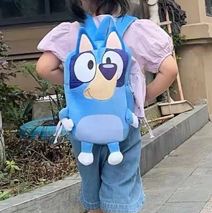 Cute Bluey Family Cartoon Plush Backpack - Children'S Schoolbag, For Kindergarten And Travel, Fun Snack Bag, Great Kids' Gift