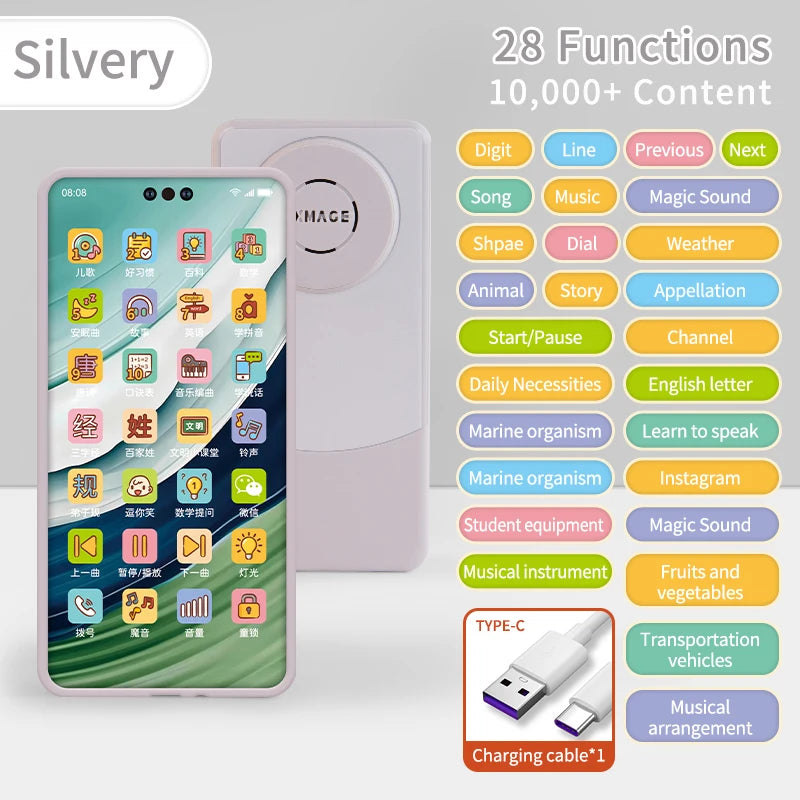 Kids Fun Learning Play Phone Baby Simulation Phone Musical Early Educational Toys English Learning Cellphone Model Toy Gifts