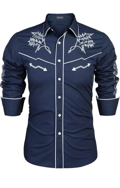 Western Denim Men's Shirt Comfortable and Soft Men's Clothing Long Sleeve Shirt Daily Wear Denim Shirt Fashion Button Design