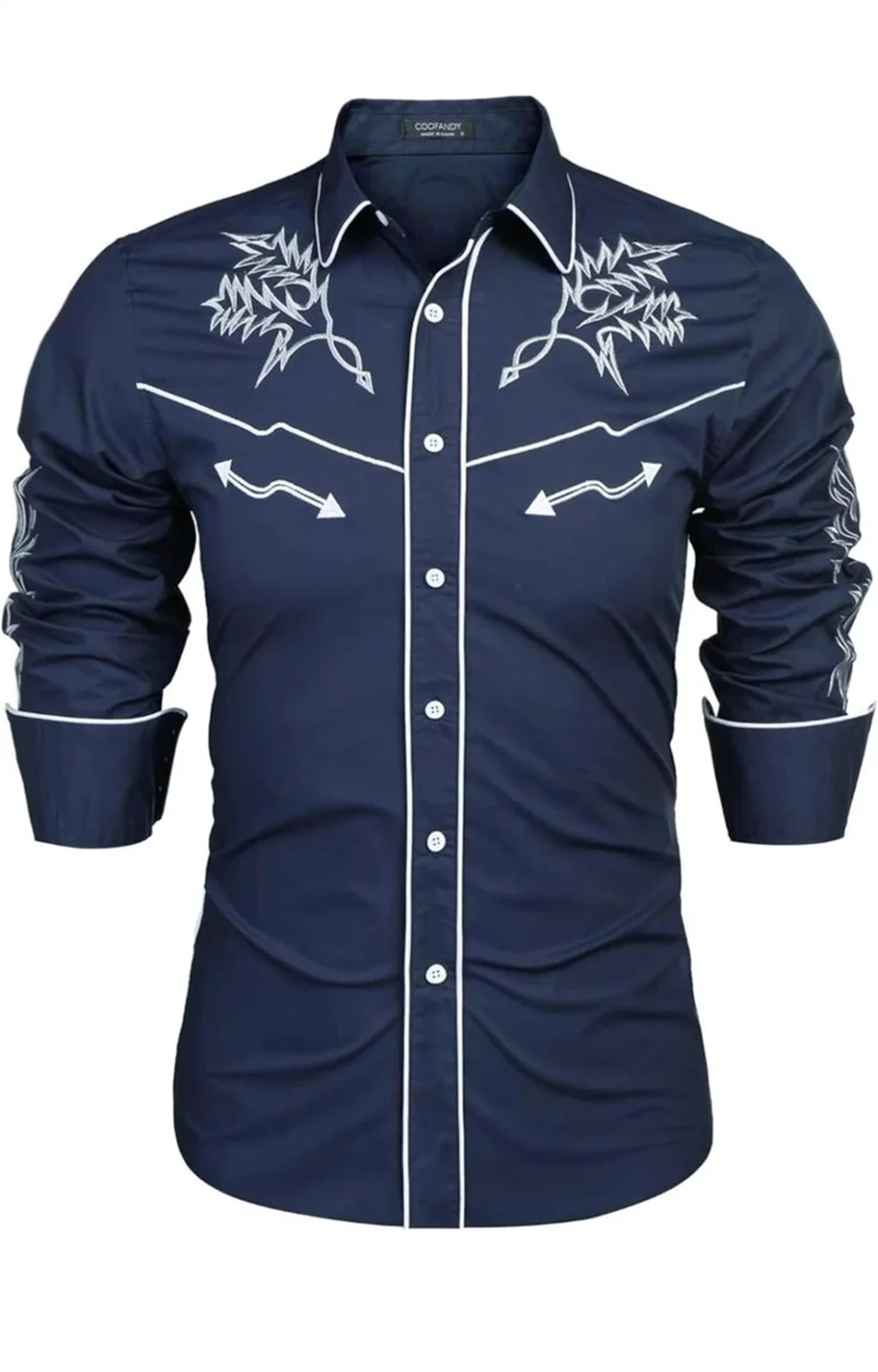 Chemise en denim western pour homme, confortable et douce, à manches longues, idéale pour le quotidien, avec boutons tendance