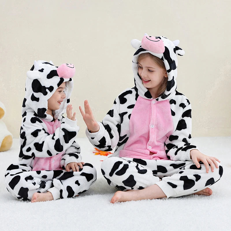 Pyjama en flanelle de carnaval pour enfants, combinaison, combinaison, dessin animé, vêtements d'hiver, Halloween, pour garçons et filles, famille