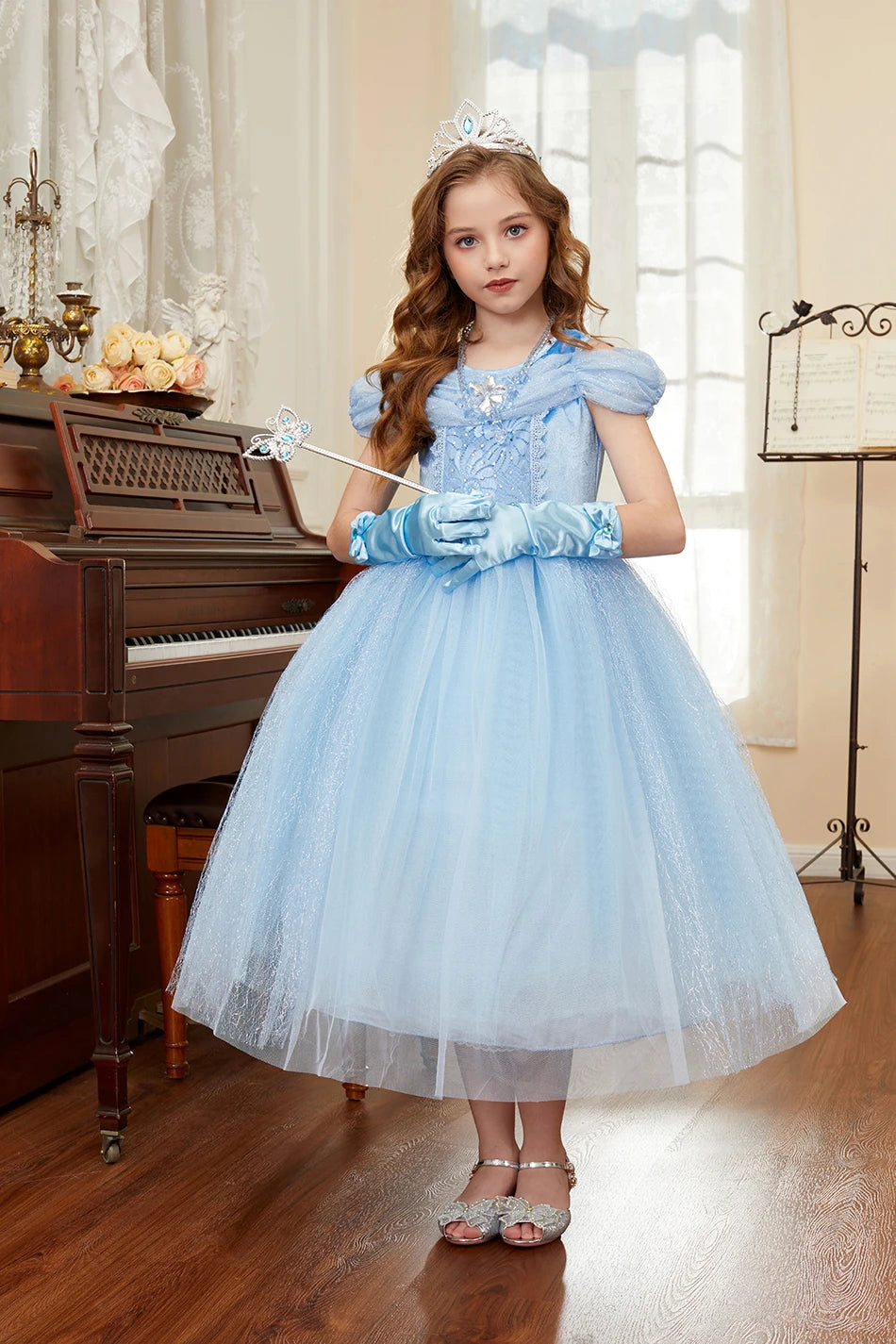 Robe de princesse pour filles, robe d'anniversaire à volants pour enfants, robe de Noël pour enfants,  spectacle, robes de cosplay fantaisie