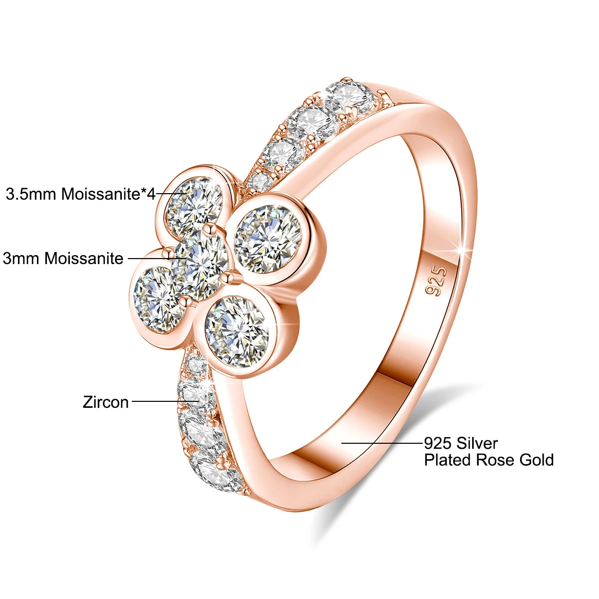 0.9CT Moissanite Ring for Women D VVS1 Round Diamond Double Halo Ring Engagement Christmas 925 Sterling Silver Wedding