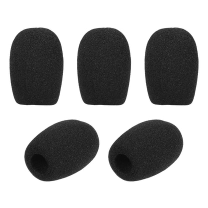 Mini bonnettes anti-vent pour microphone, protections en mousse pour micro-casque, noir, lot de 5 pièces