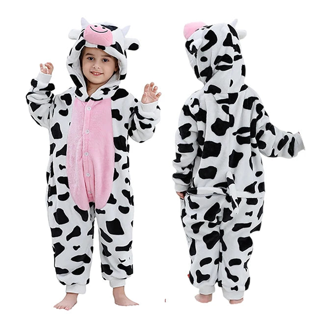 Pyjama en flanelle de carnaval pour enfants, combinaison, combinaison, dessin animé, vêtements d'hiver, Halloween, pour garçons et filles, famille