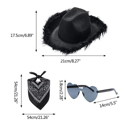 Ensemble de lunettes de Cowboy, Bandana, Costume de fête d'enterrement de vie de jeune fille