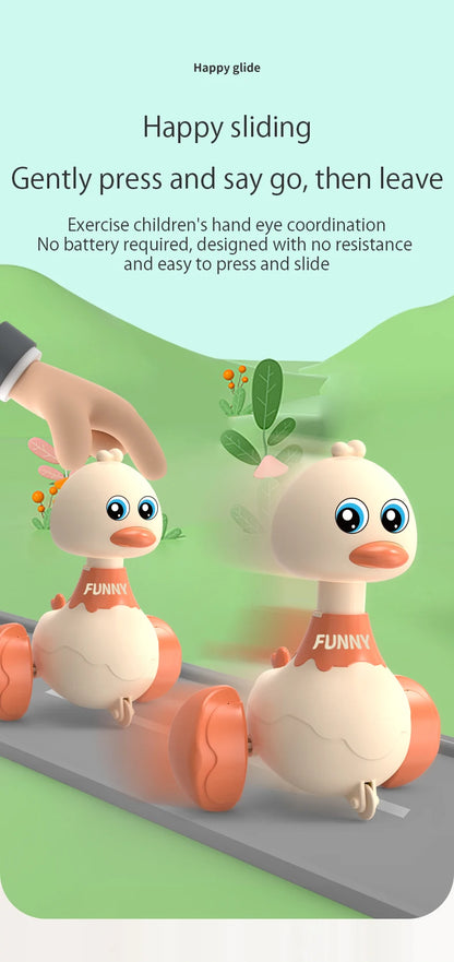 Baby Toy Swing Duck Toy Cartoon Press Vehicles Glide Animal Inertia Pull Back Cars Early Education Toys for Toddlers Boys Girls