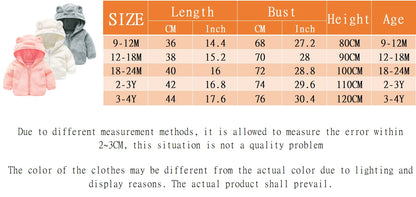 (9 Months -4 Years Old) Autumn New Simple Solid Color Long Sleeved Baby Girl Coat, Cute Hooded Children'S Clothing