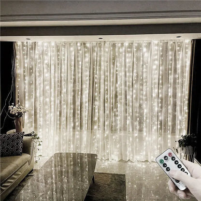 USB Curtain String Lights 8 Lighting Modes LED Light for Outdoor Garden Wedding Christmas New Year Home Decoration
