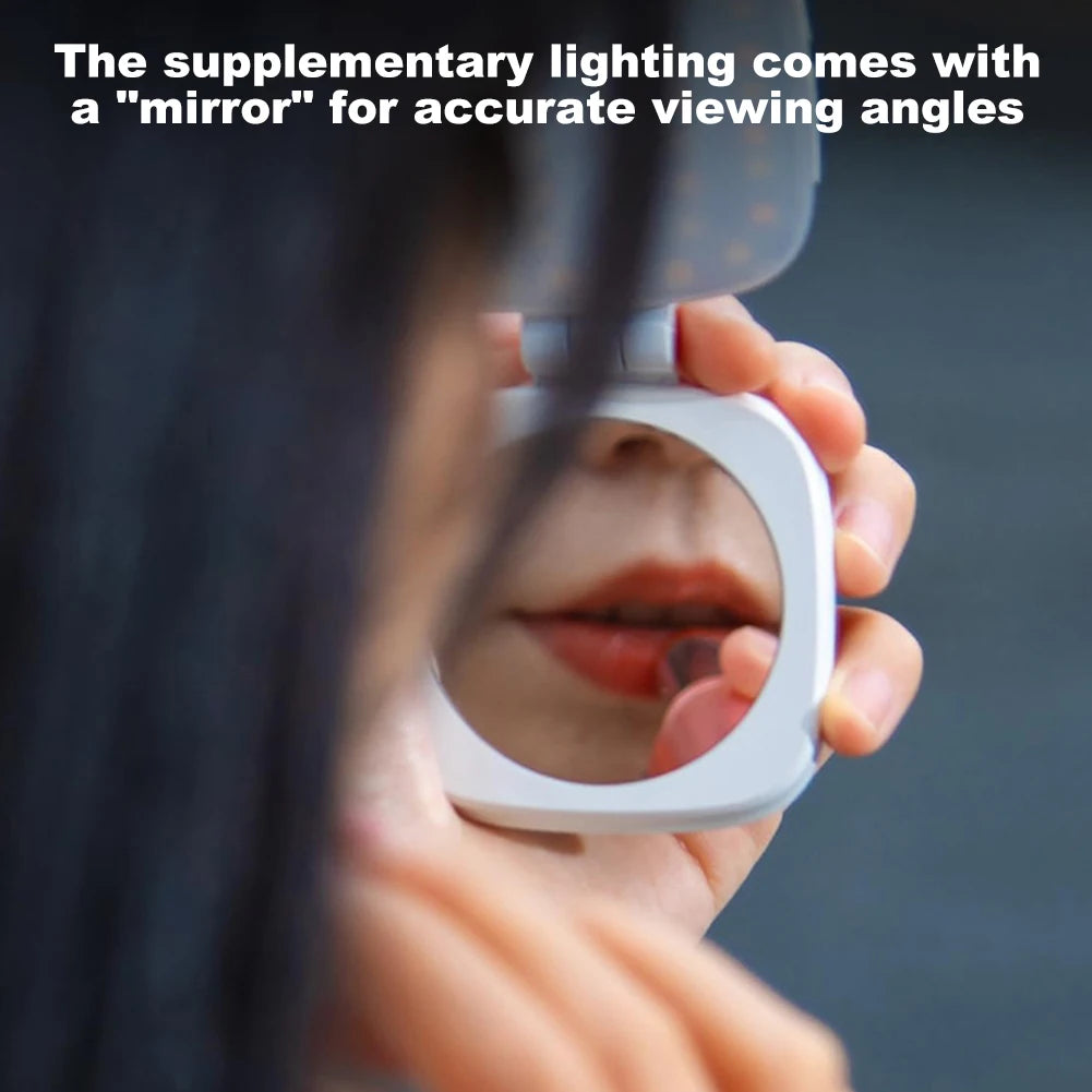 Magnetic Phone Selfie Light Mobile Phone Fill Light with Mirror Folding LED Phone Fill Light Rechargeable for Makeup Photography