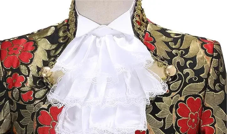 Costume victorien de luxe médiéval pour hommes, roi, prince, veste en émail, manteau, blazer imbibé, thé