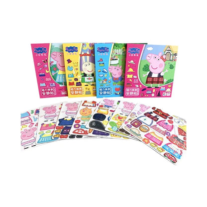 New Peppa Pig Page Dress up Magnetic Stickers Puzzle Magnetic DIY Dress up Stickers Pull up Toys Children's Christmas Gifts