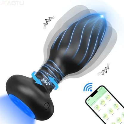 APP-Controlled Rotating LED Butt Plug