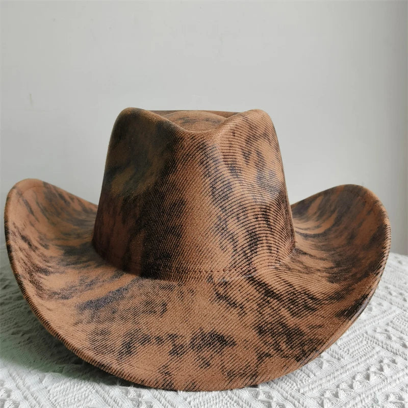 Faux Leather Western Cowboy Hats Men Women retro cowboy hats big brim cowgirl hat knight hat men chapeau ковбойская