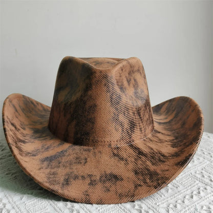 Faux Leather Western Cowboy Hats Men Women retro cowboy hats big brim cowgirl hat knight hat men chapeau ковбойская