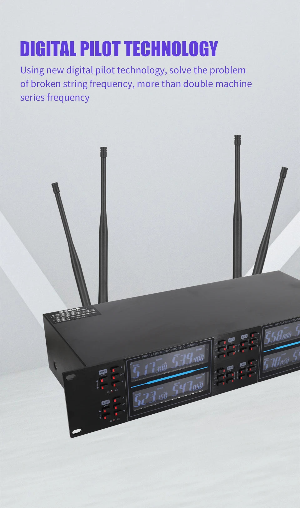 KATELEIYU UHF High end karaoke stage performance, wedding family KTV, party professional 8-channel wireless microphone system