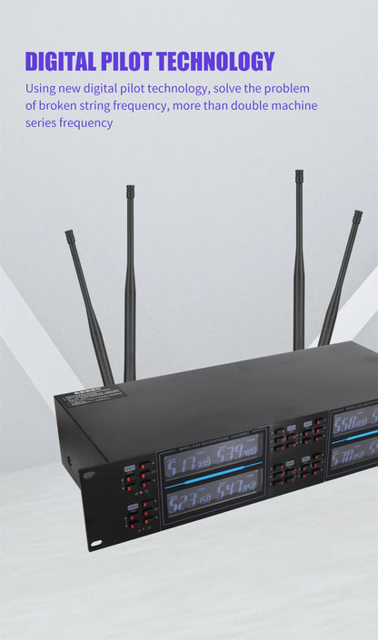 KATELEIYU UHF High end karaoke stage performance, wedding family KTV, party professional 8-channel wireless microphone system