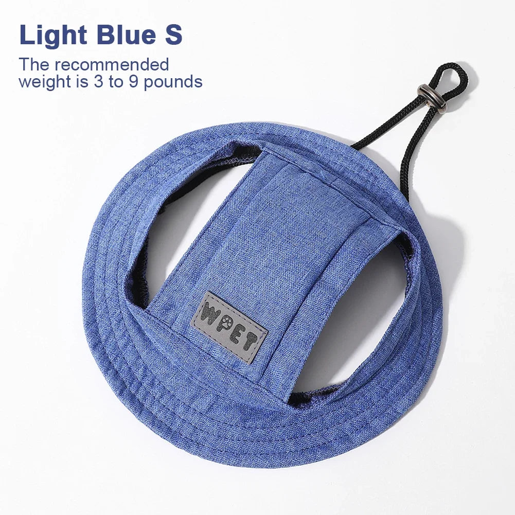 Chapeau d'été réglable pour animaux de compagnie, protection solaire contre les fuites d'oreilles, chapeau de cowboy en lin pour chiot, casquette de soleil, visière, chapeau de sport d'extérieur mignon pour chat