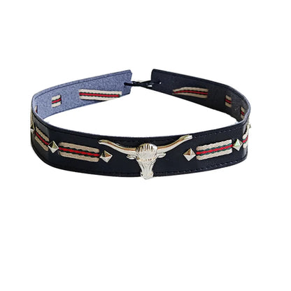 Chapeau de cowboy de style ethnique, tendance, chic, unisexe, couleur unie, avec décoration en forme de taureau, style western