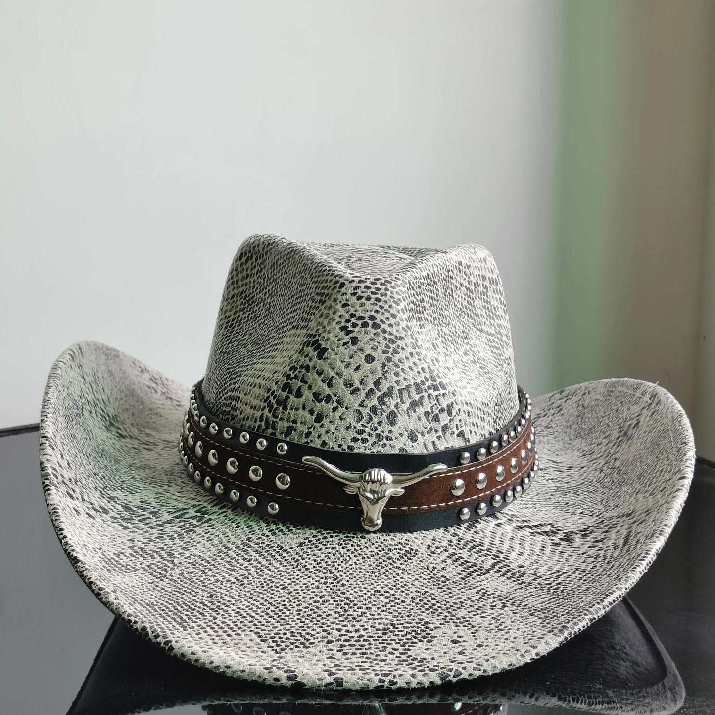 Faux Leather Western Cowboy Hats Men Women retro cowboy hats big brim cowgirl hat knight hat men chapeau ковбойская