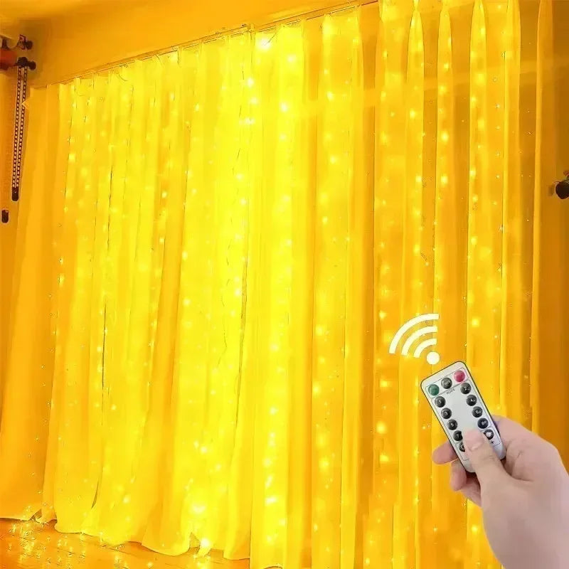 Rideau USB LED guirlandes lumineuses 3/4/6M télécommande chambre vacances mariage anniversaire noël décoration fée guirlande lampe