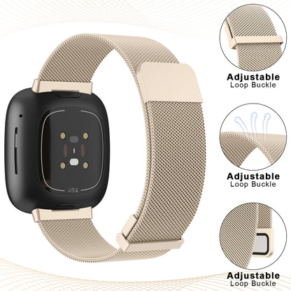 Bracelet magnétique en métal pour Fitbit Versa 3/4, bracelet de rechange milanais pour Fitbit Versa Sense/Sense 2