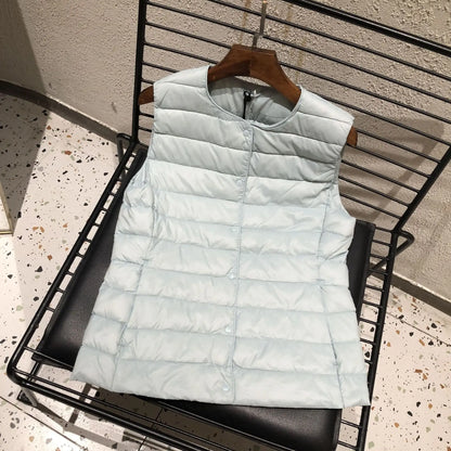 Doudoune sans manches pour femme, nouvelle collection printemps-hiver 2025, 90 % duvet de canard blanc, ultra légère, pliable, chaude, doublure en duvet