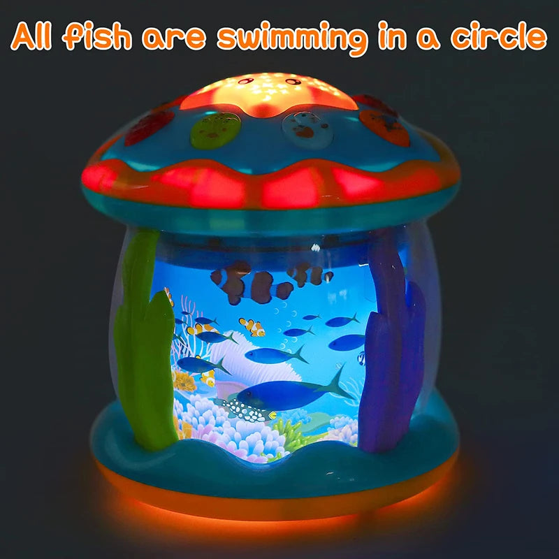 Jouets pour bébés de 1 à 3 ans, projecteur rotatif lumineux océanique, jouets musicaux, jouets sensoriels éducatifs précoces Montessori pour tout-petits, cadeaux