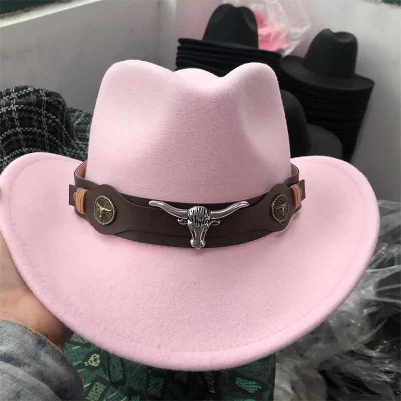 Cowboy hat various accessories cowboy hat monochrome felt hat men and women outdoor hat rider hat шляпа женская