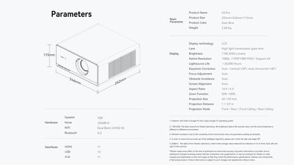 Wanbo X5 Pro New Projector Online 4k Full HD 1080P HDR10 Proyector 1100 ANSI  Android TV11.0 ASA3.0 Auto Focus Projectors