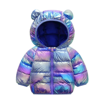 1-6T Winter Baby Girls Boy Clothes Coats Down Cotton Cartoon Hooded Children's Jackets Casual Snowsuit Overalls Toddler Costume
