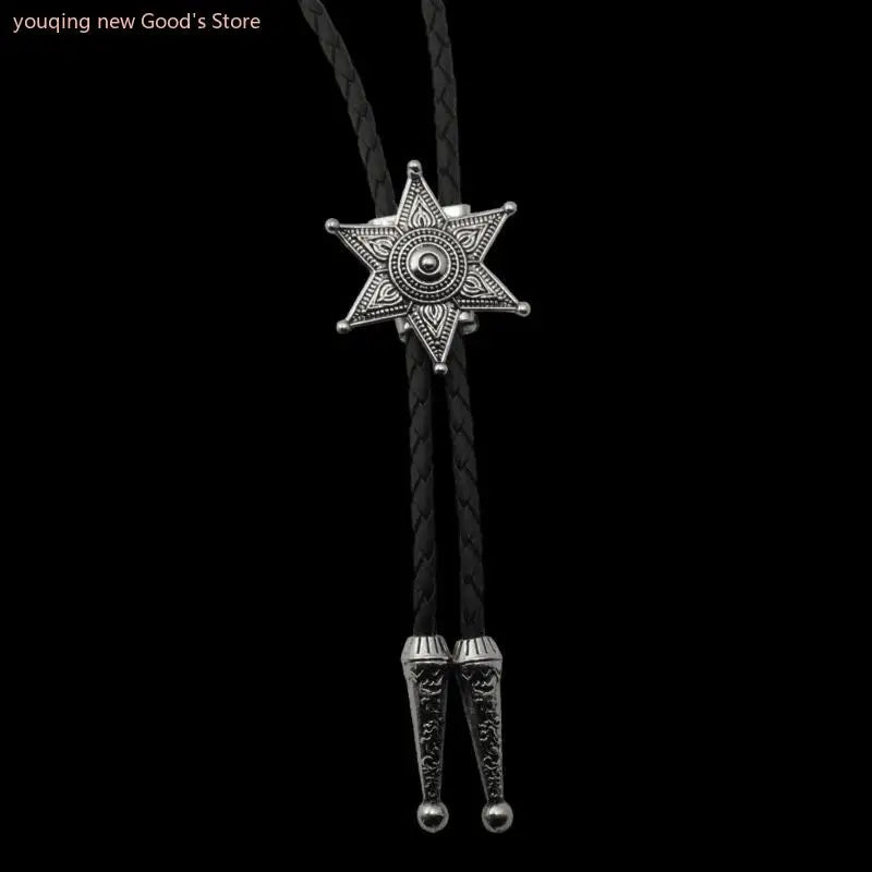 49ME Bolotie for Male Teens Cowboy Western Cowgirl Sweater Shirt Decors Necktie