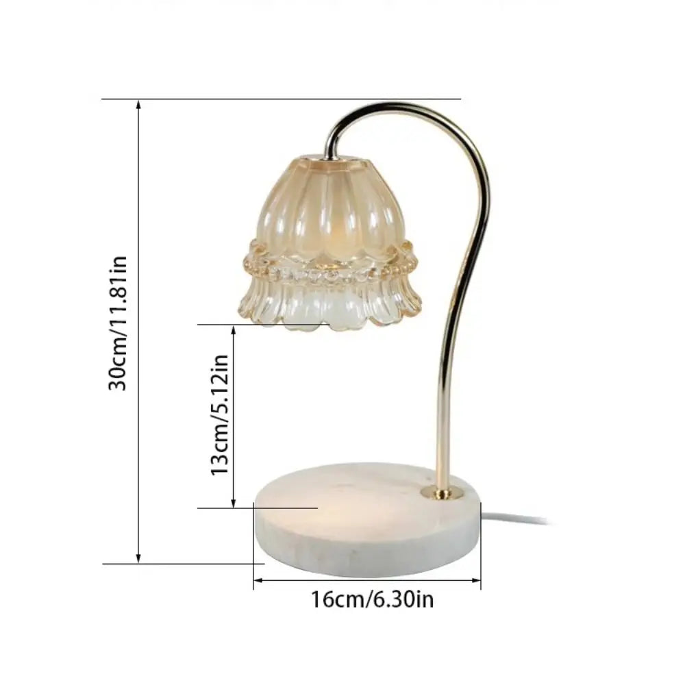 Lampe de bureau à bougie d'aromathérapie avec diffuseur d'arômes en marbre, minuterie d'éclairage à heure fixe, éclairage d'ambiance d'aromathérapie