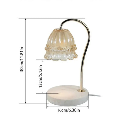 Lampe de bureau à bougie d'aromathérapie avec diffuseur d'arômes en marbre, minuterie d'éclairage à heure fixe, éclairage d'ambiance d'aromathérapie