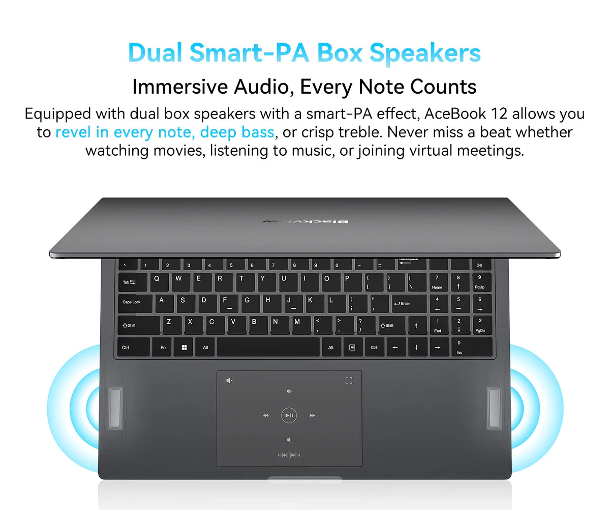 Ordinateur portable Blackview AceBook 12 Win 11 16'' FHD IPS, Intel I5-1030NG7, 16 Go de RAM, 512 Go de SSD, bouton d'alimentation 2 en 1 avec empreinte numérique