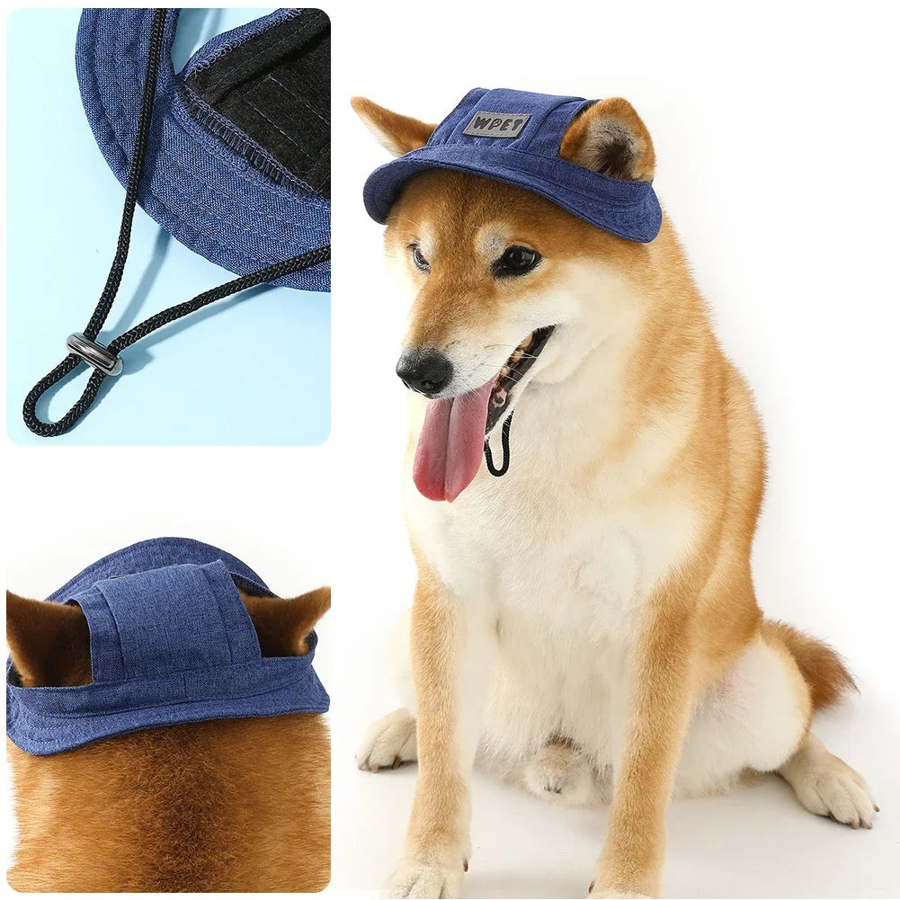 Chapeau d'été réglable pour animaux de compagnie, protection solaire contre les fuites d'oreilles, chapeau de cowboy en lin pour chiot, casquette de soleil, visière, chapeau de sport d'extérieur mignon pour chat