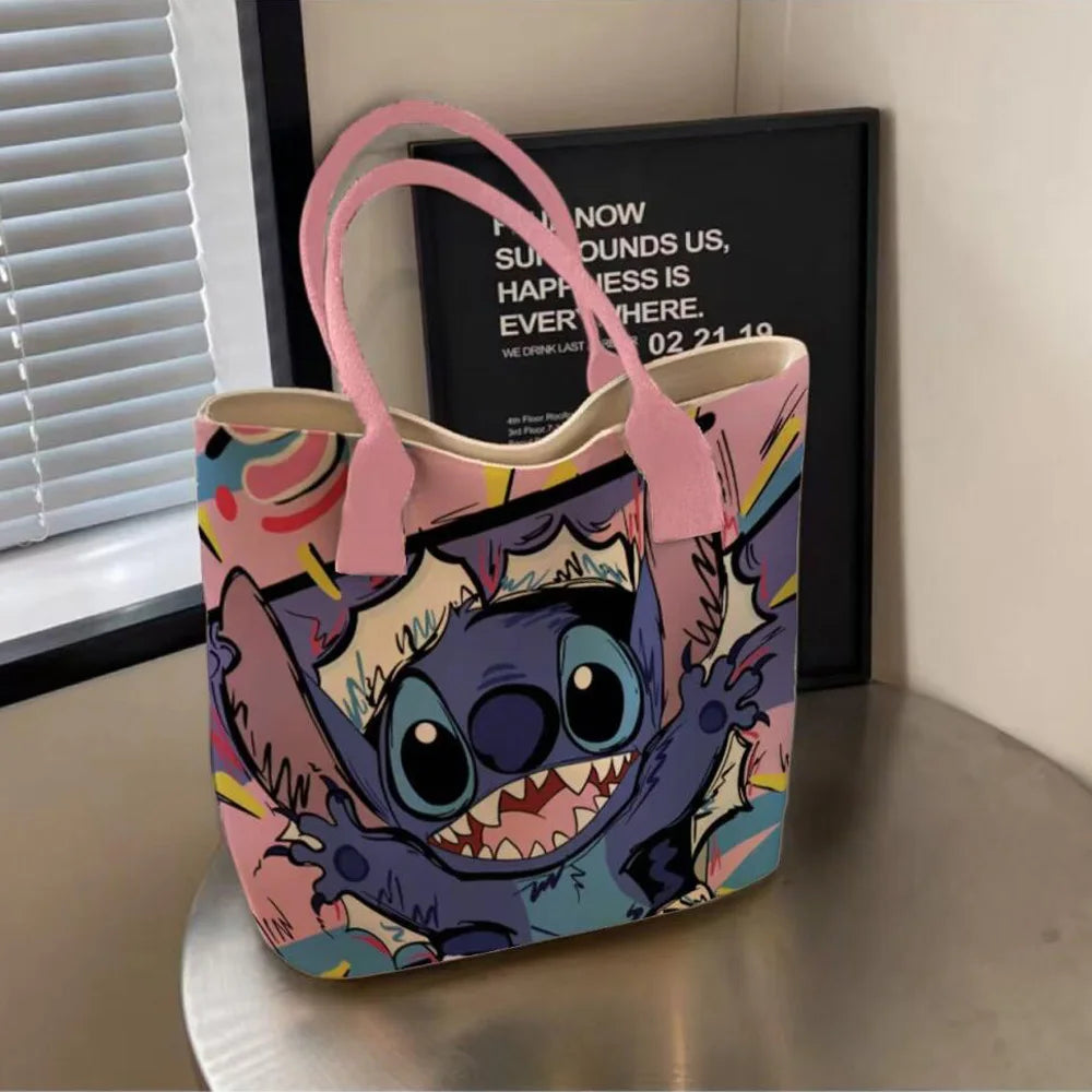 New Stitch Single Shoulder Bag Cartoon Stitch Pattern Shoulder Bag Ladies Tote Bags Joker Unisex Bags Commuter Handbag Gifts