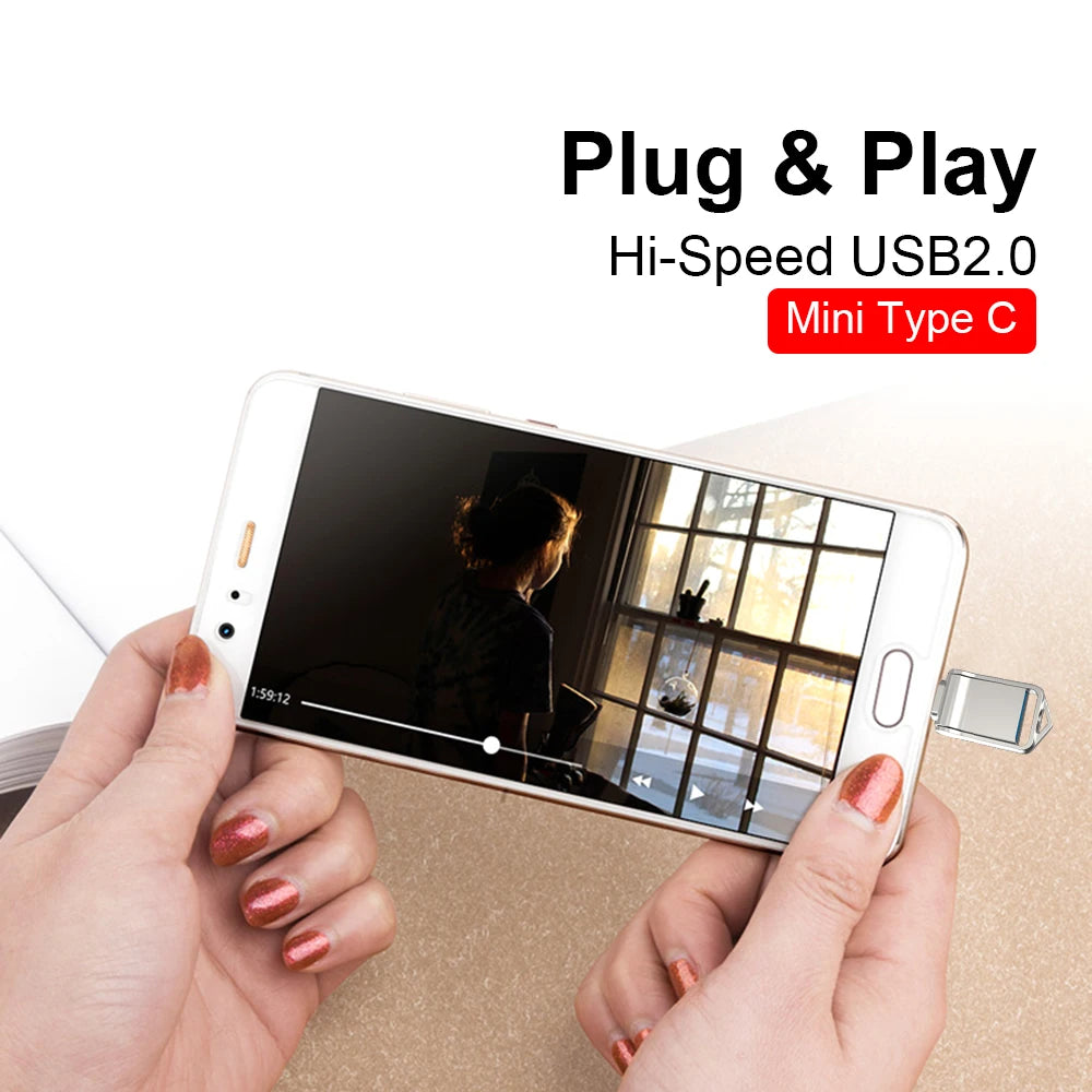 Type C USB2.0 Flash Drives Mini Metal Pen Ultra Dual Memory Stick 16GB 32GB 64GB 128GB Thumb Creative Business Gifts