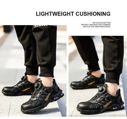 YIZHONCO Autumn Safety Shoes BOA Men Sneakers Steel Toe Cap Shoe Work Shoes Puncture-Proof Work Safety Shoes Boots