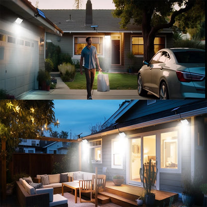 Lumière solaire extérieure Super lumineuse capteur de mouvement solaire forte puissance LED applique murale de jardin IP65 étanche 3 modes de fonctionnement