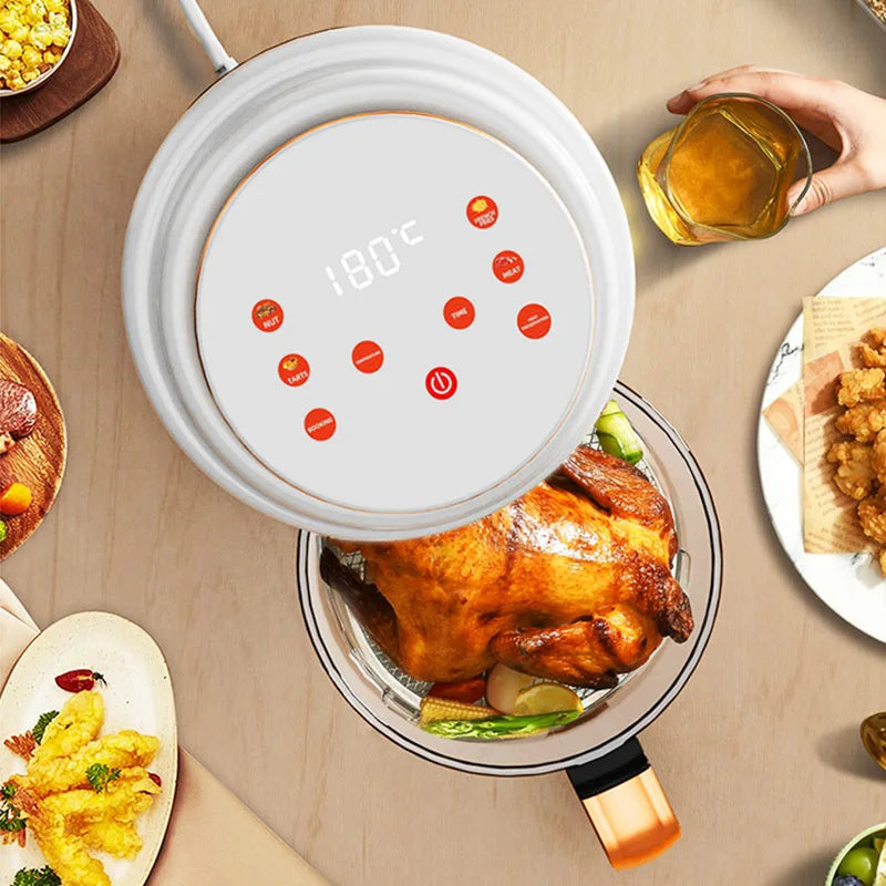 Air Fryer Visual Oil-free Electric Fryer Multi-functional Automatic Household 360°Baking LED Touchscreen Oil Air Fri