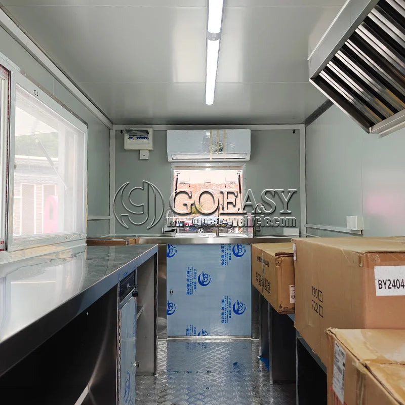 Modern Mobile Food Truck Pink Concession Trailer Ice Cream Cart Stainless Kitchen Hot Dog Pizza Van Juice Snack Bar