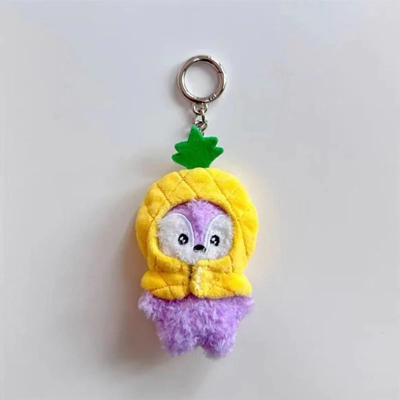 Pendentif clé mignon de la série Line Friends Fruit Series Shooky Tata, cadeau pour enfants, collection de jouets, pendentif pour sac d'école, décoration intérieure