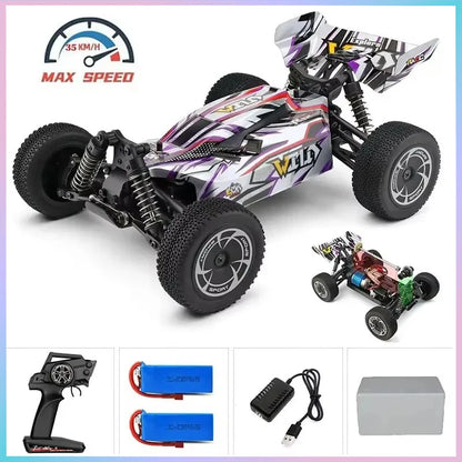 WLtoys 124016 124017 V8 75 km/h Voiture télécommandée électrique 4x4 sans balais haute vitesse tout-terrain Drift pour adultes