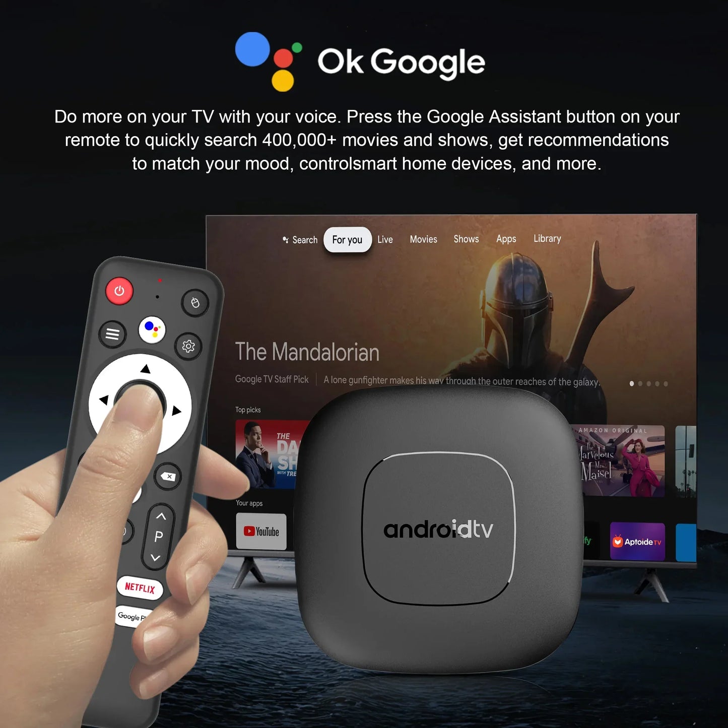 Android TV Box Mortal T1 Global Version Wifi6 Voice Control Android14 4K Video AllwinnerH313 Netflix Fire TV stick 2G8G16G