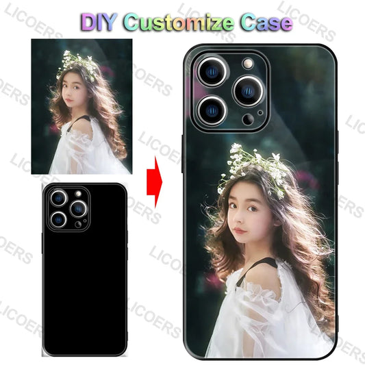 Custom Case for iPhone 17 Air 16 16e 15 14 13 12 11 Pro Max Mini SE XR Plus Cover DIY Photo Soft Matte Silicone Shockproof Funda
